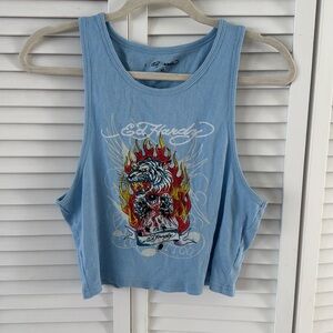 💀 Ed Hardy Cropped Muscle Tank Top